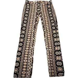 Anthropologie Pilcro Tribal Print Stretch Corduroy Pants, Women's Size 29